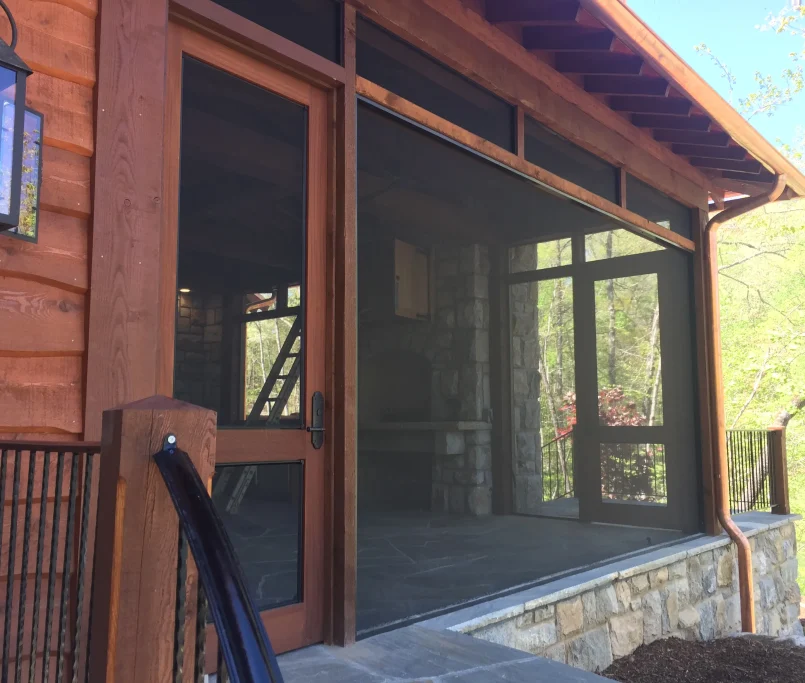 Fixed screens and door on back porch