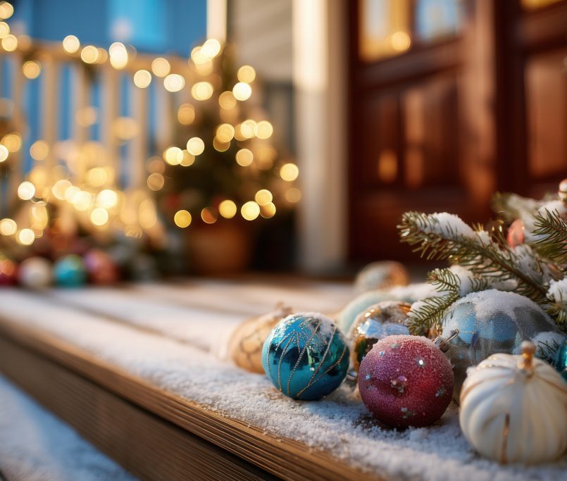 outdoor front porch in winter