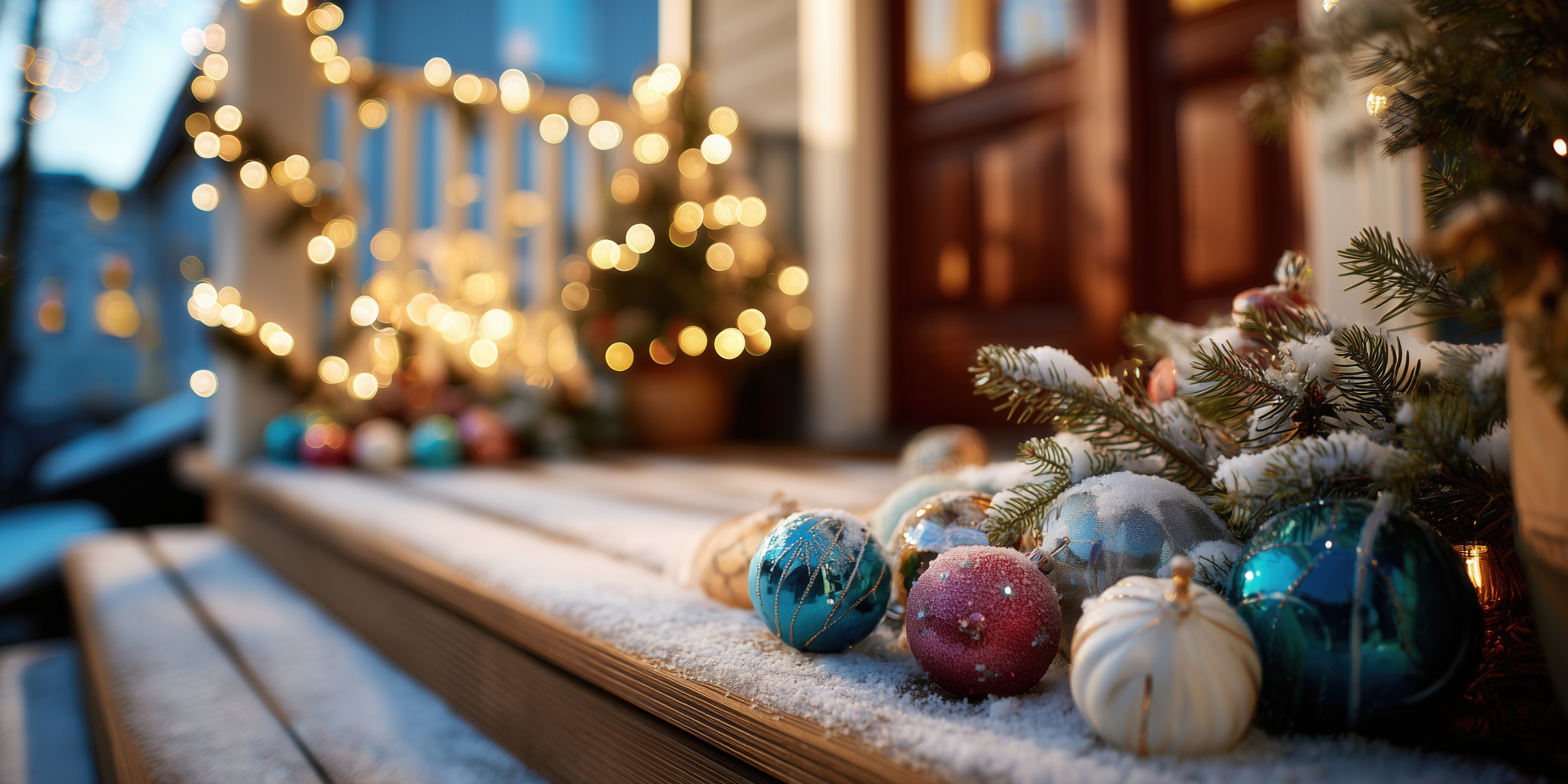 outdoor front porch in winter