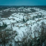 Greenville, SC covered in snow.