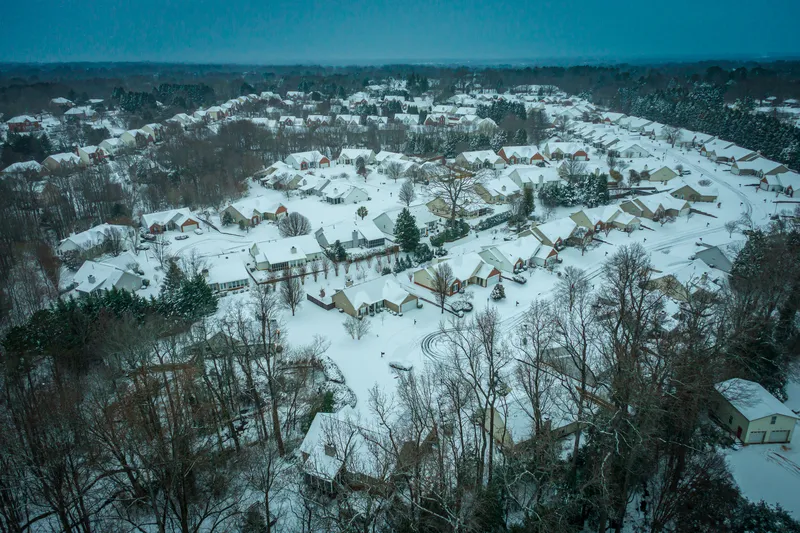 Greenville, SC covered in snow.